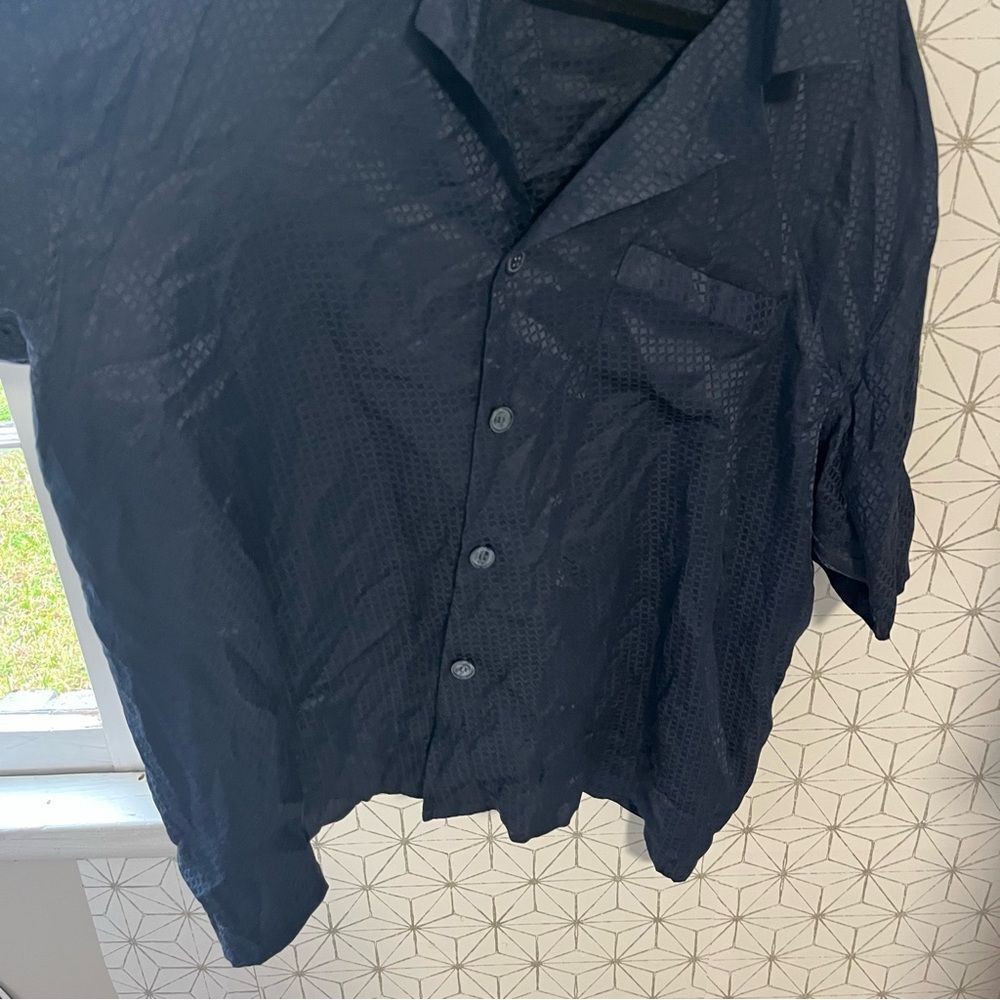 Murano Navy Pattern Silk Top - Picture 3 of 4